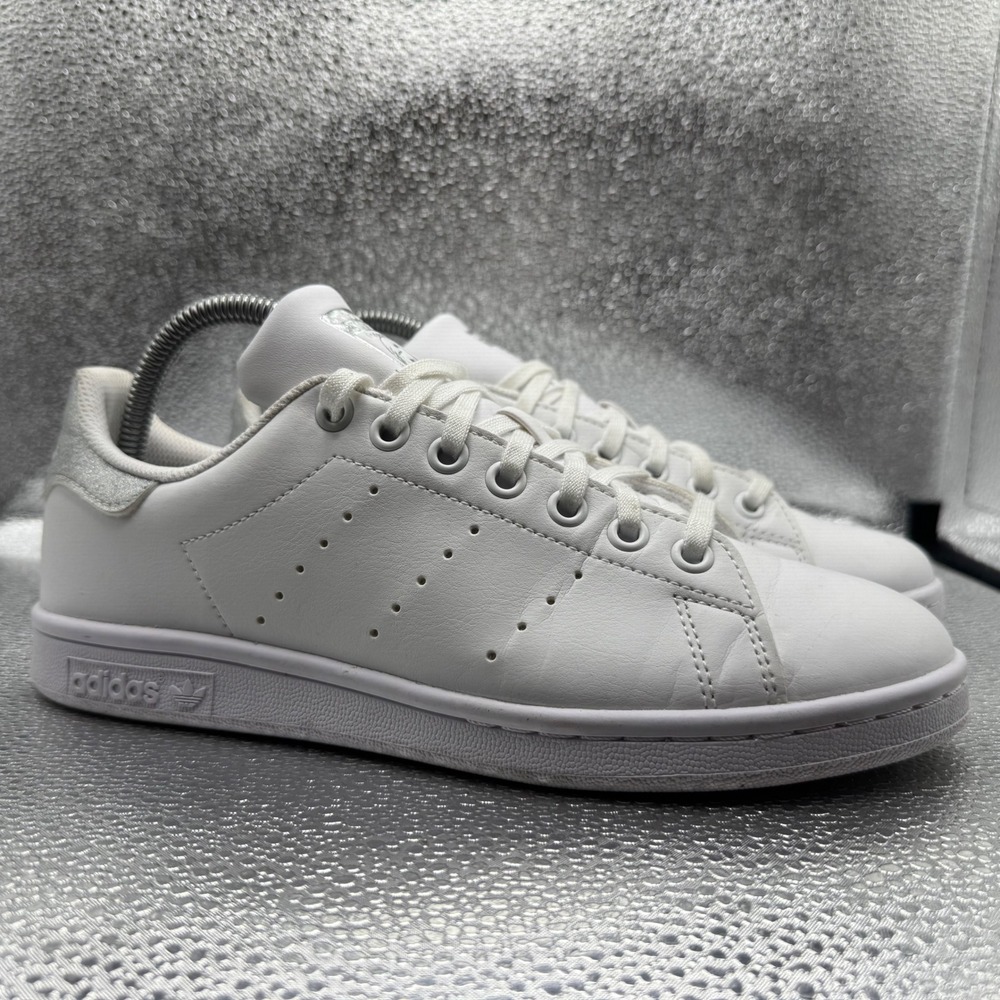 Size 6.5 Adidas Stan Smith Sneakers Womens White Excellent Silver FW1129